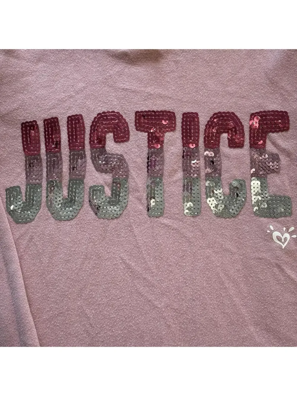 Justice Hoodie Youth 8 Pink Sequin Spell Out Logo Sweatshirt Graphic Long Sleeve